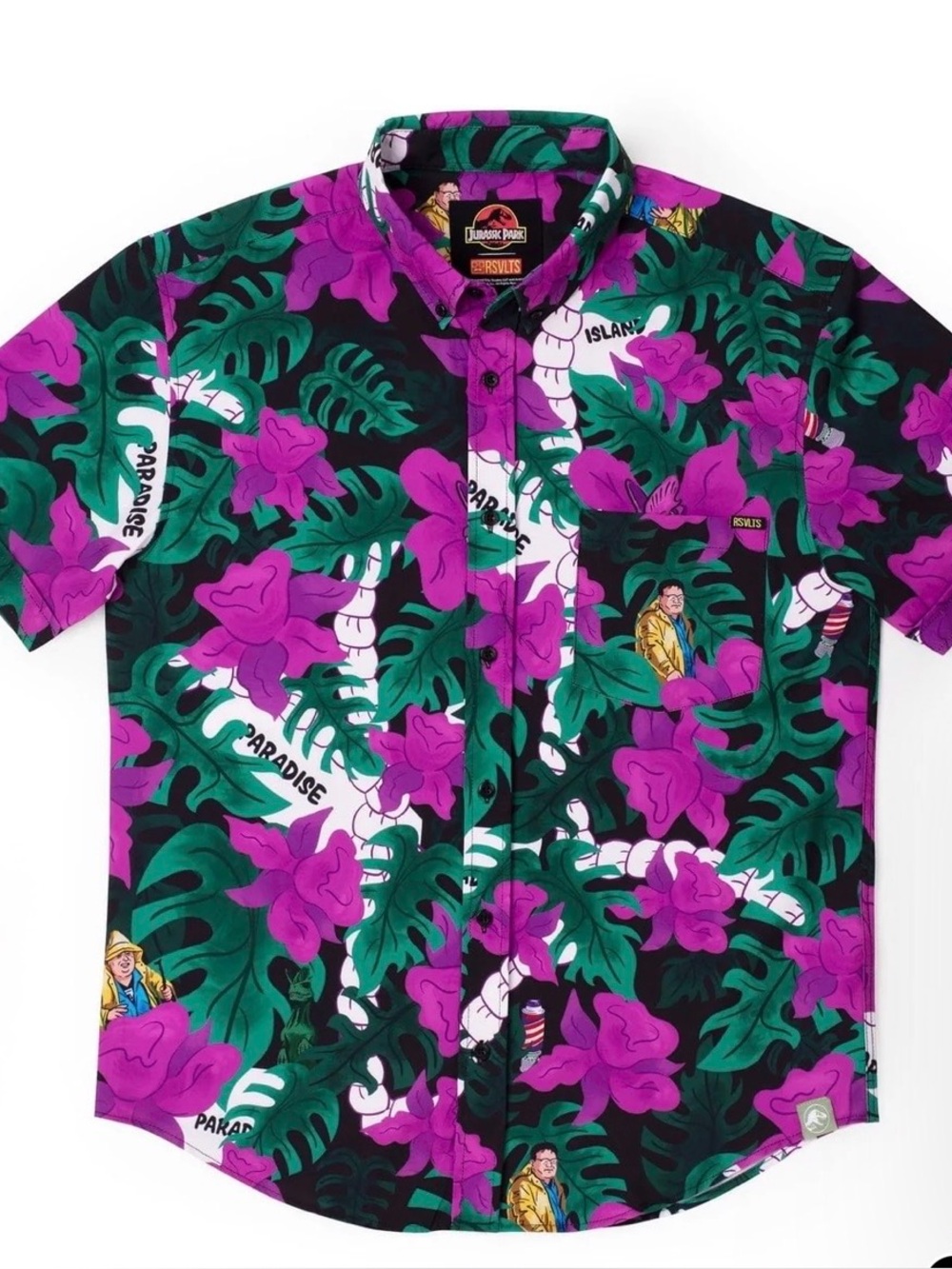 RSVLTS JURASSIC PARK "NOBODY CARES" button down adult size 2XL